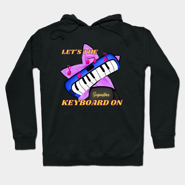 Let's The Music On!!! (Keyboard Edition) Hoodie by PackageInk